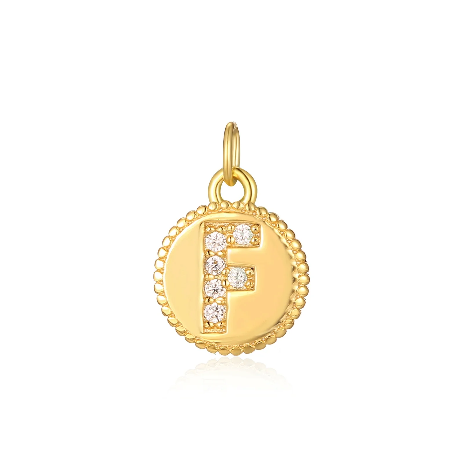 Charm inicial mini plaquita circonitas gold - Image 6