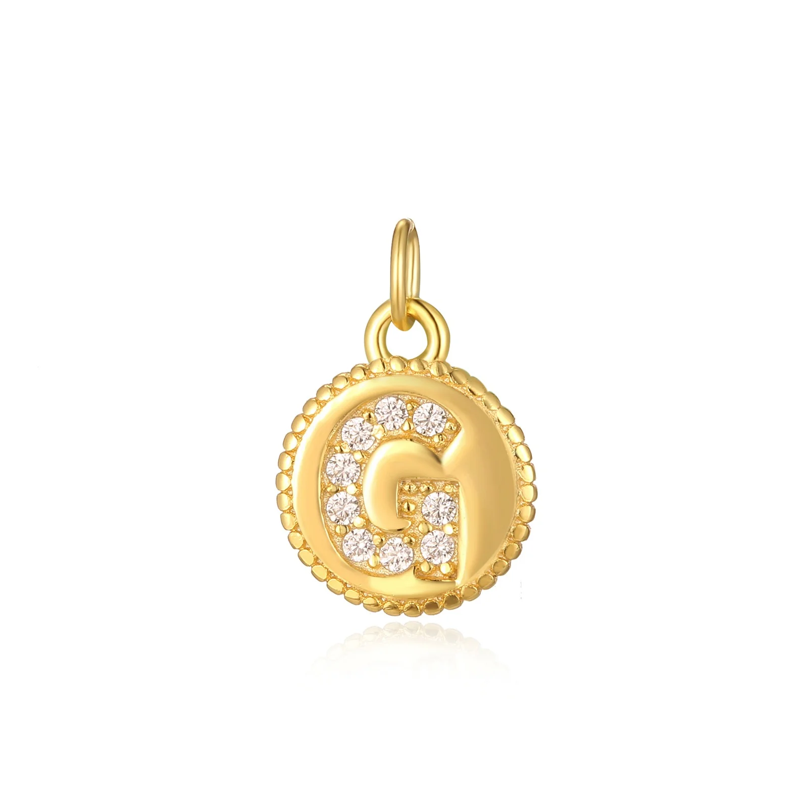 Charm inicial mini plaquita circonitas gold - Image 7