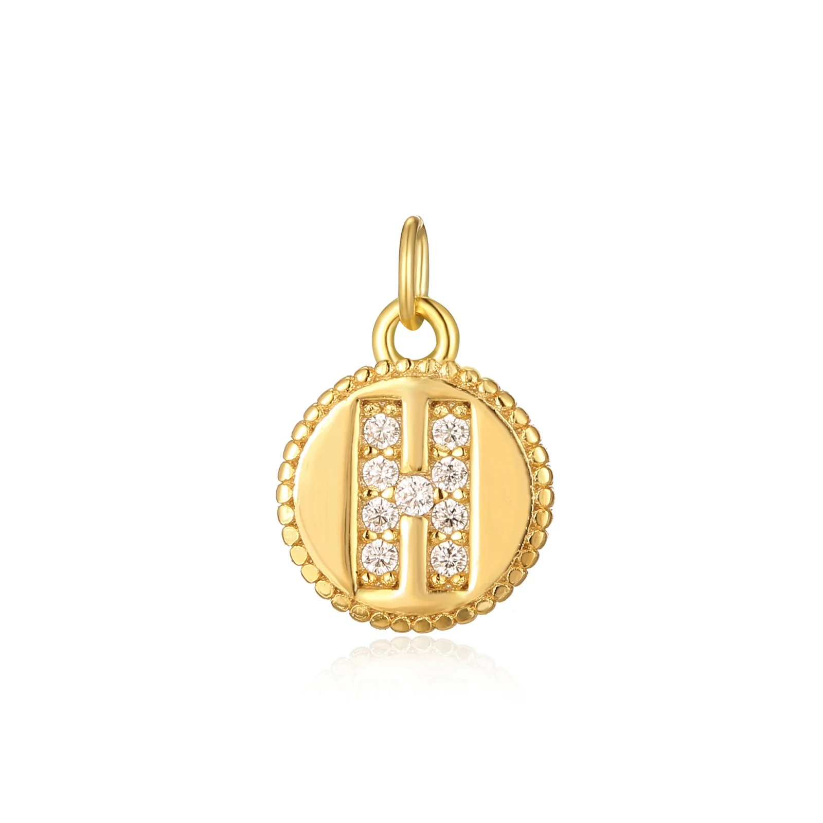 Charm inicial mini plaquita circonitas gold - Image 8