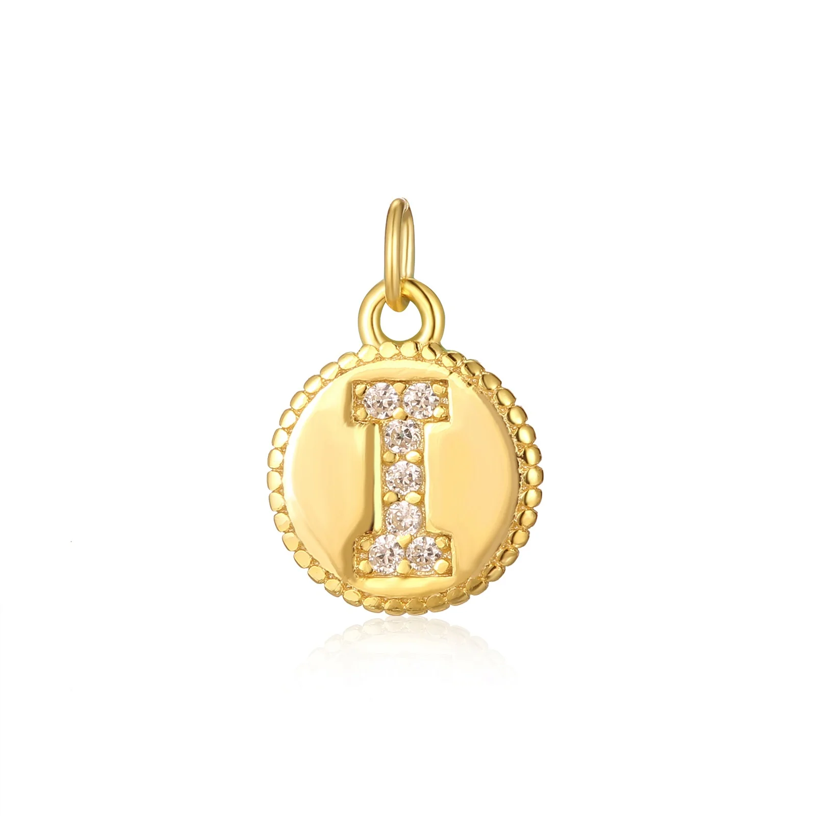 Charm inicial mini plaquita circonitas gold - Image 9