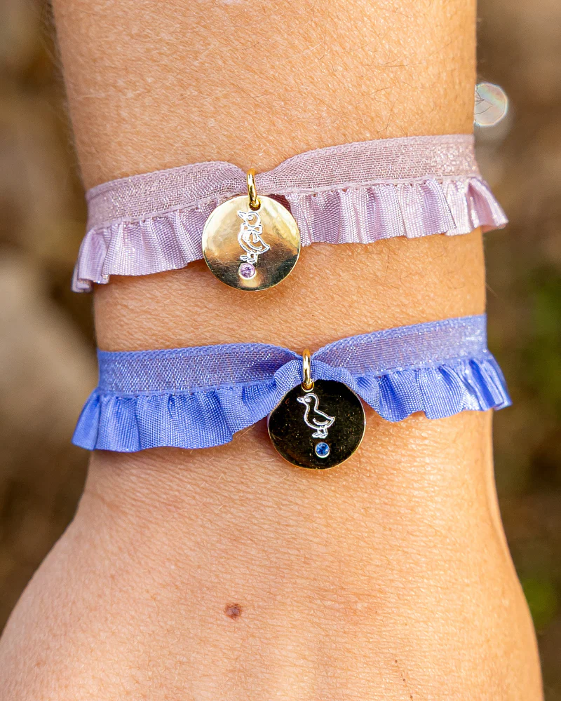 Pulsera semirizo rosa patito grabada - Image 5