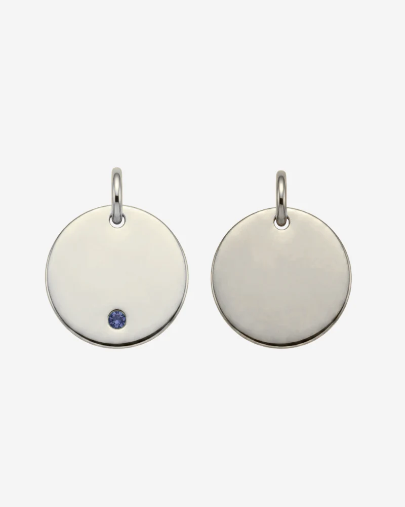 Charm plaquita personalizable circonita azul - Image 3