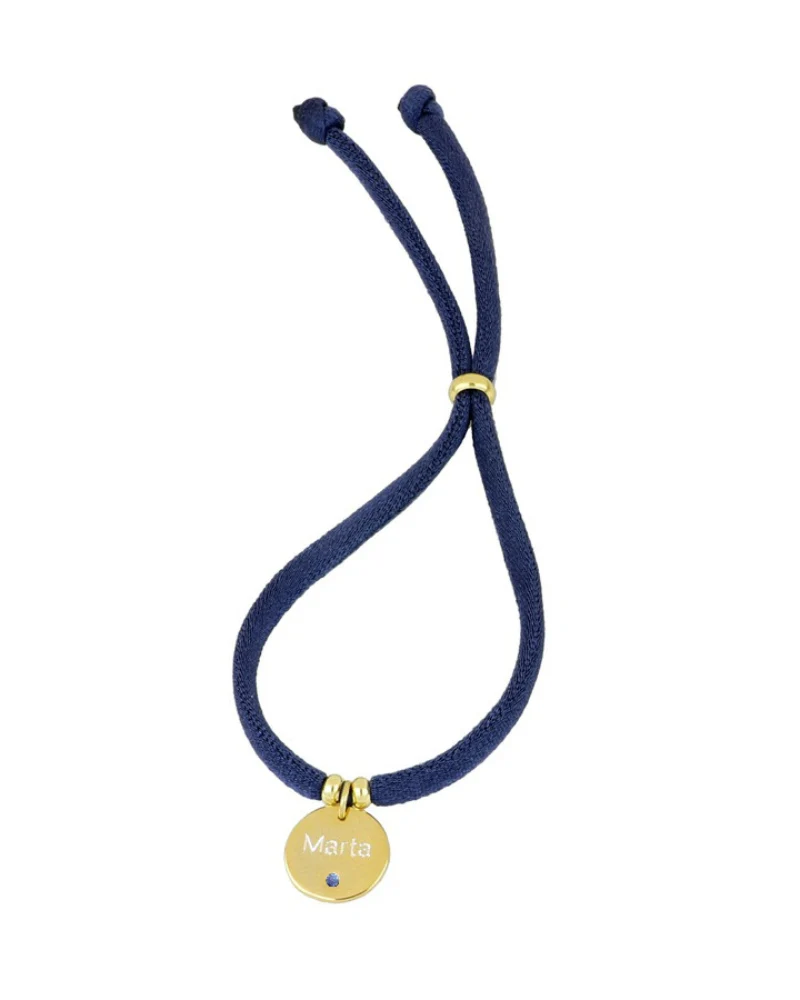 Charm plaquita personalizable circonita azul - Image 5