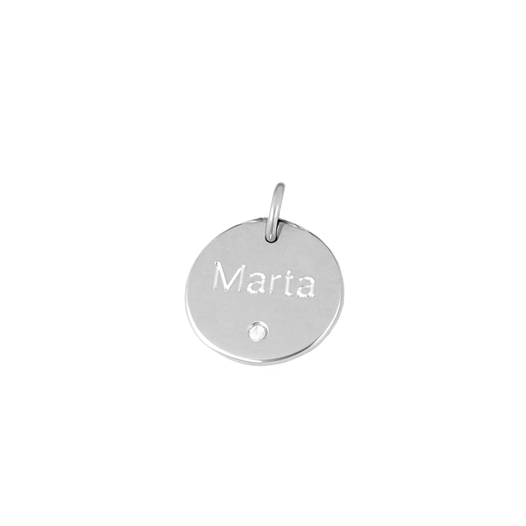 Charm plaquita personalizable circonita blanca - Image 4