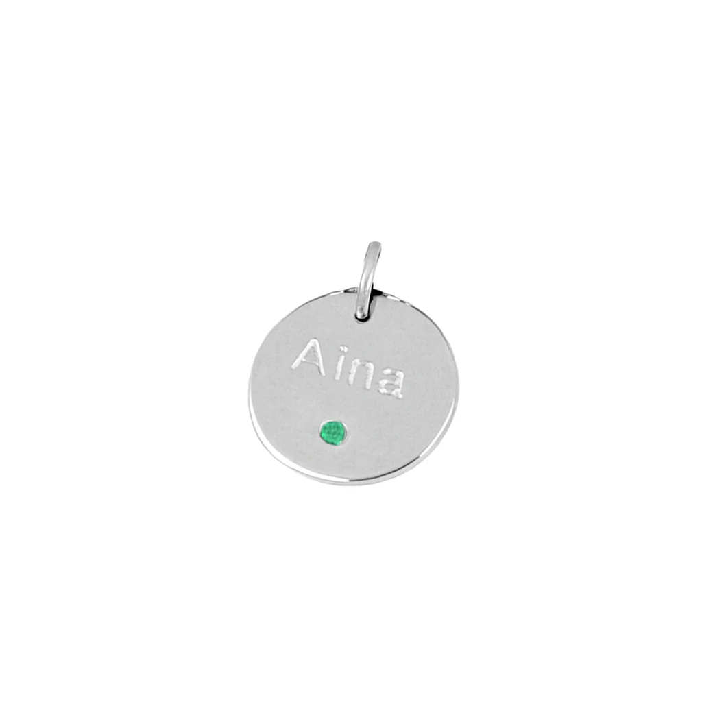 Charm plaquita personalizable circonita verde - Image 4
