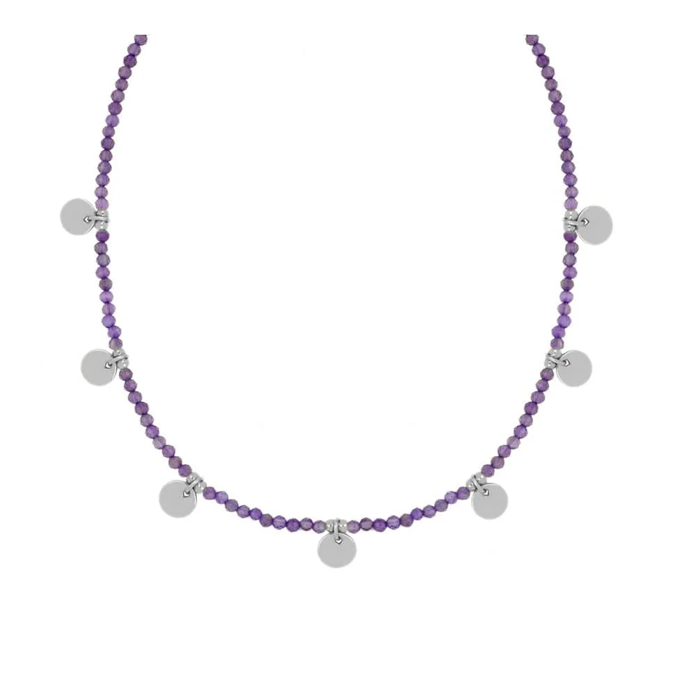 Chocker plaquitas amatista silver