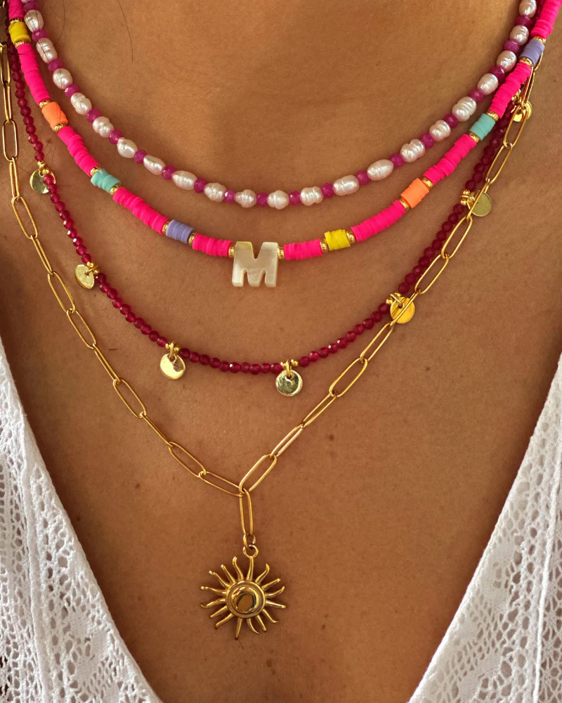 Chocker plaquitas calcedonia fucsia - Image 2