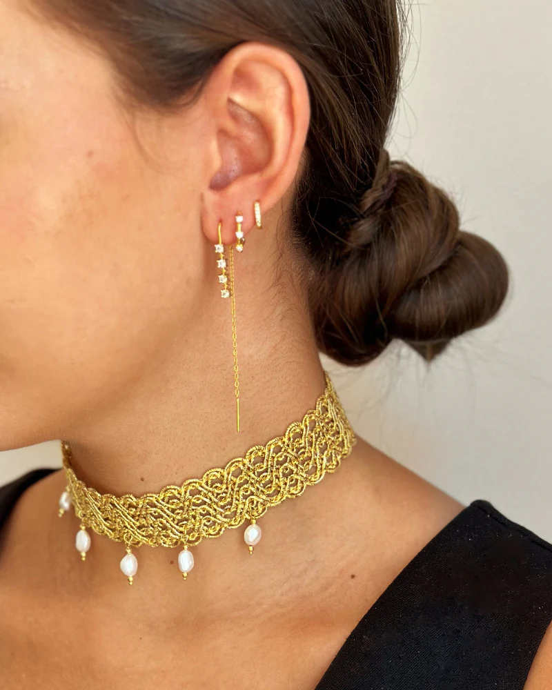Choker Classic Golden Crochet - Image 4