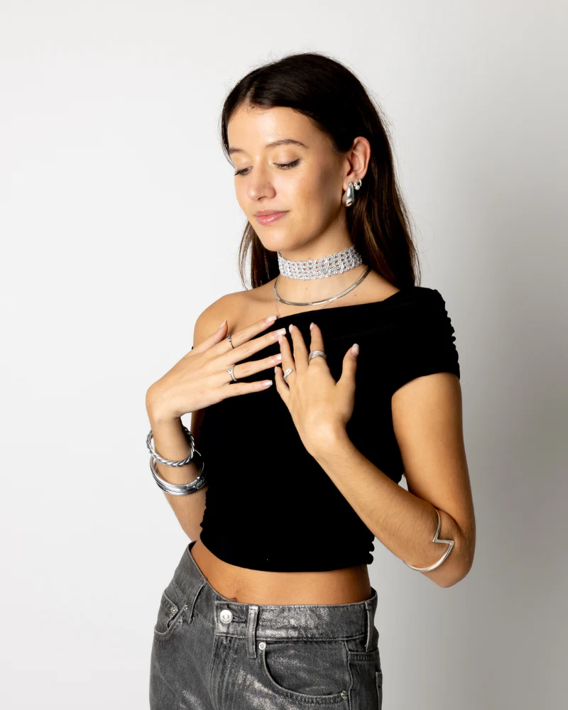 Choker Silver Crochet - Image 4