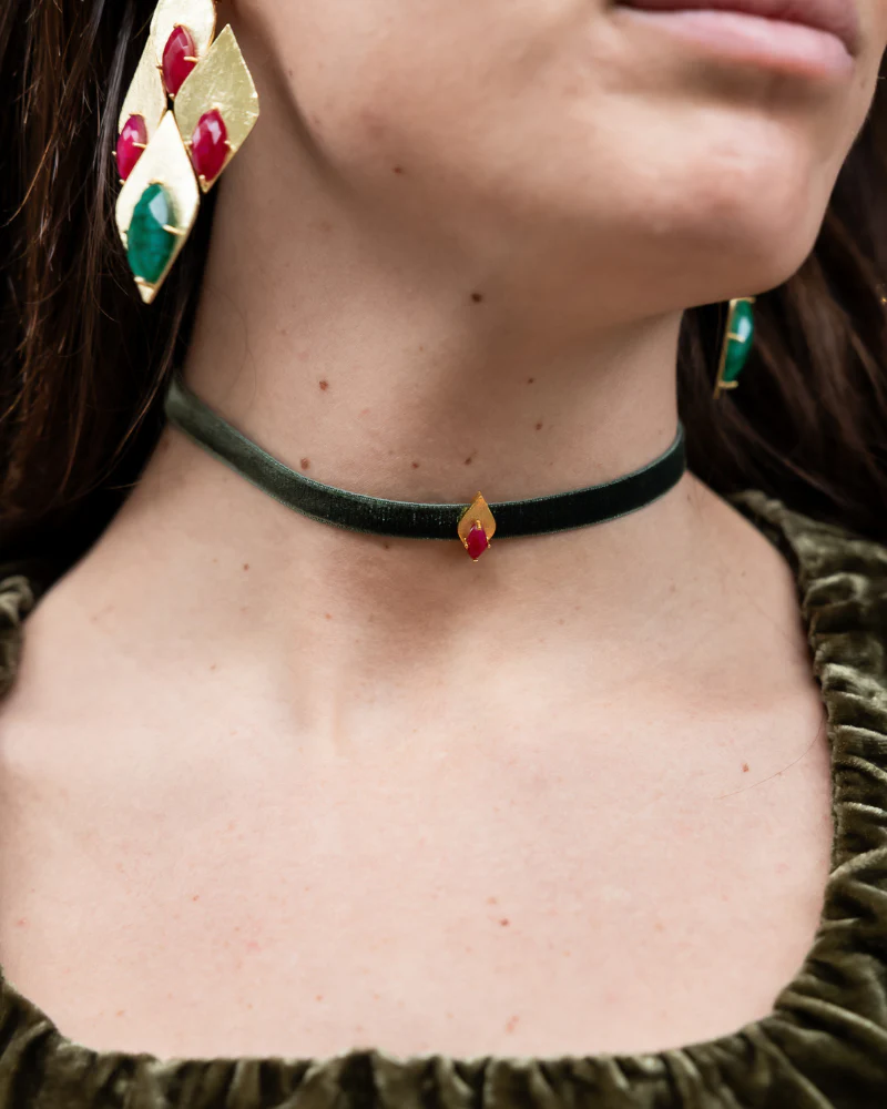 Choker Velvet Oasis Green - Image 2