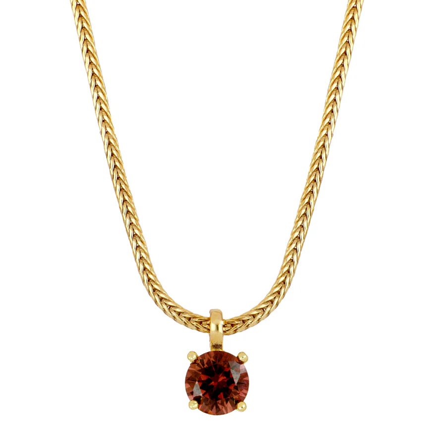 Collar Amuleto Granate Gold