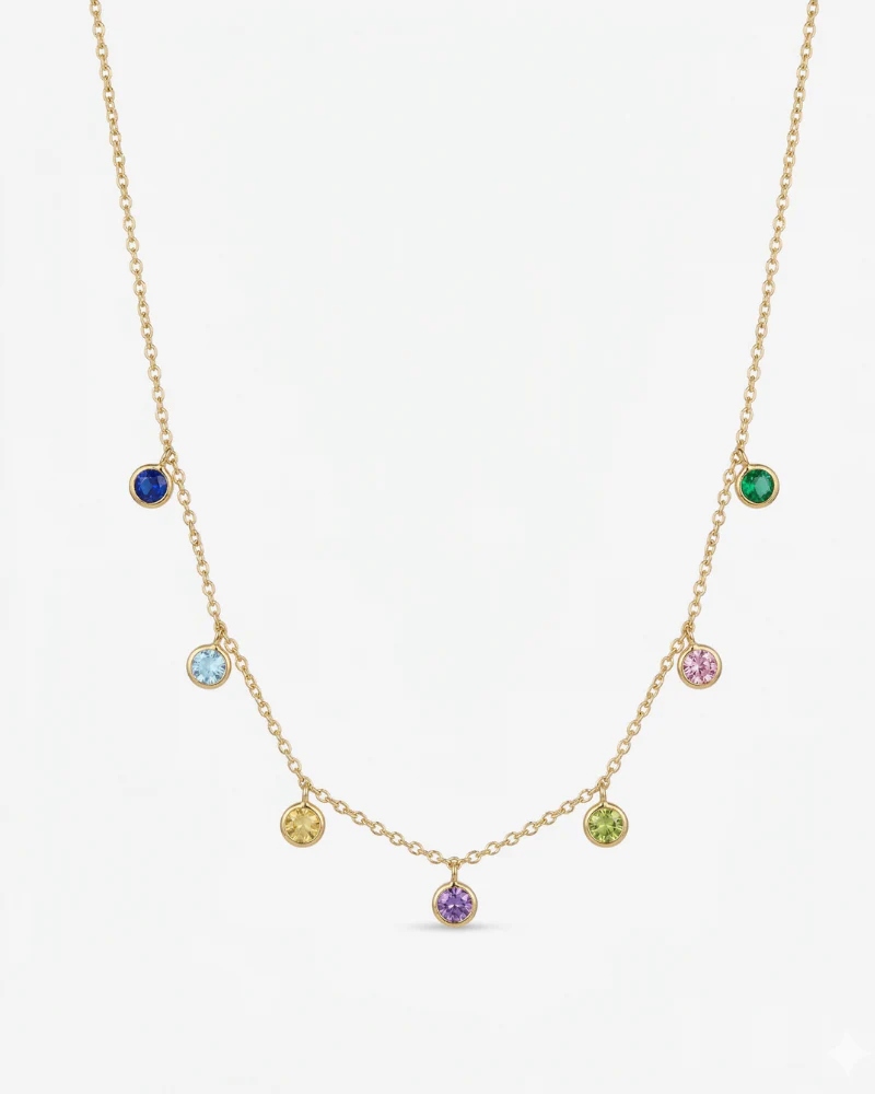 Collar circonitas color