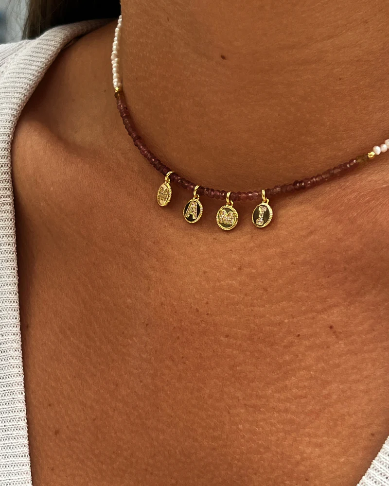 Collar classic turmalina rosé Initials - Image 3