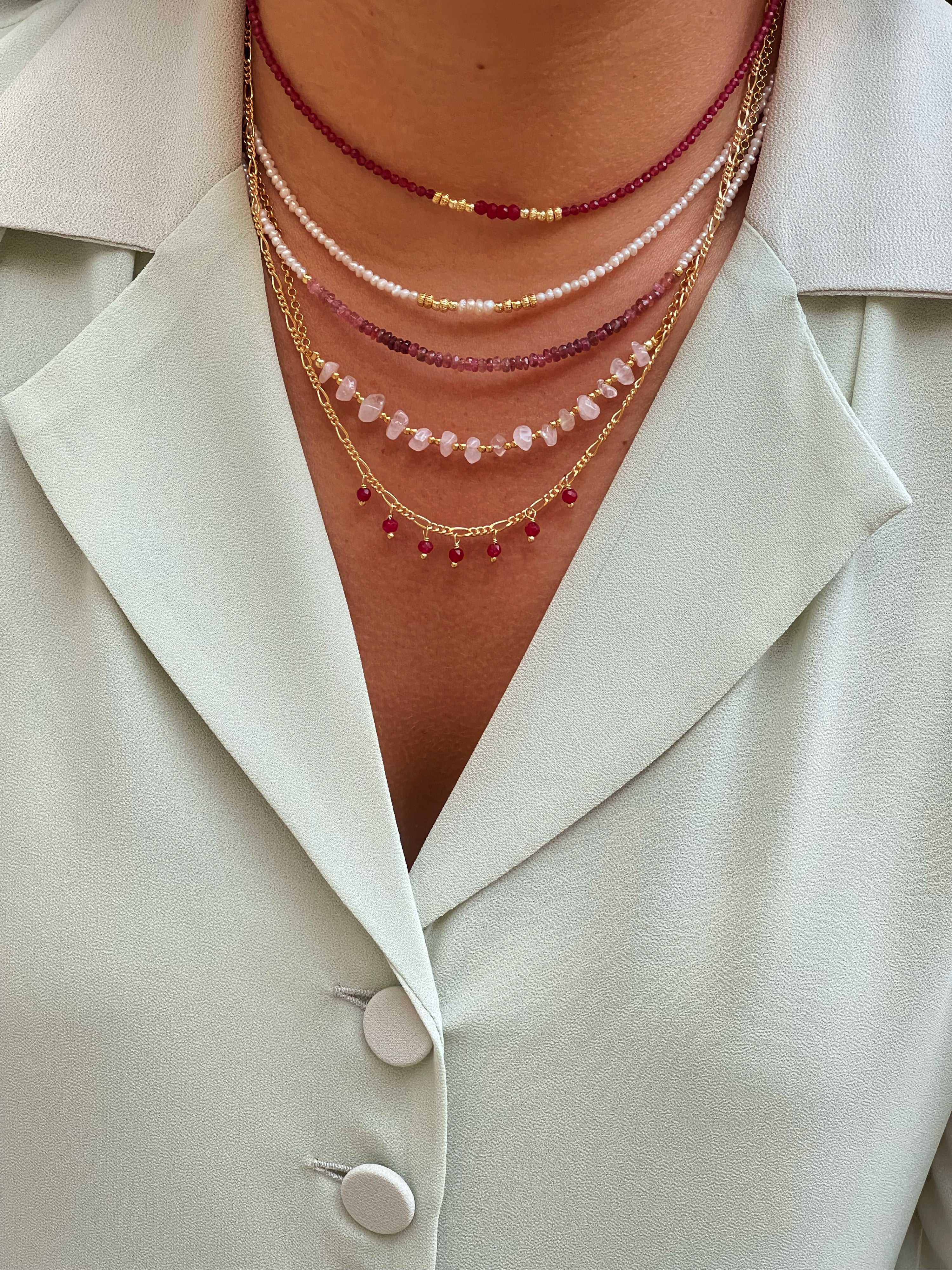 Collar classic turmalina rosé Initials - Image 5