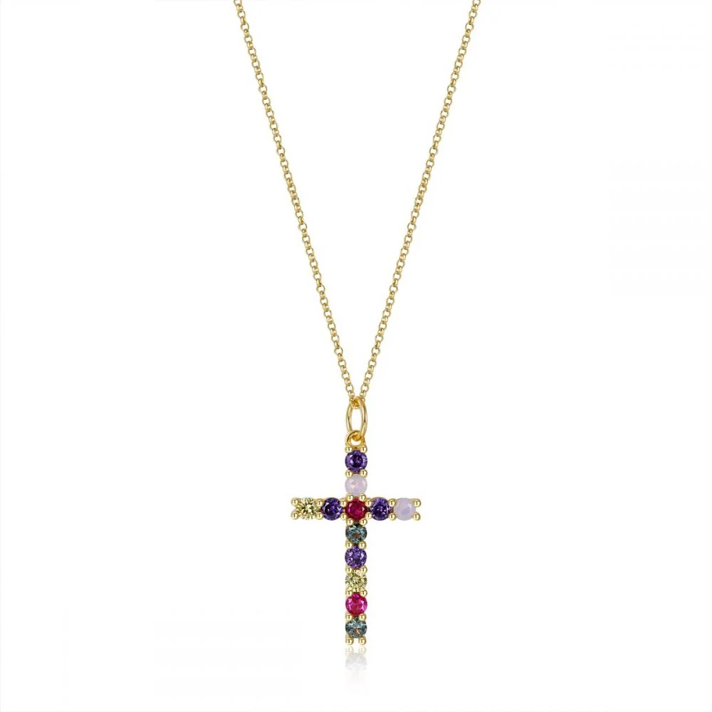 Collar cruz amatista