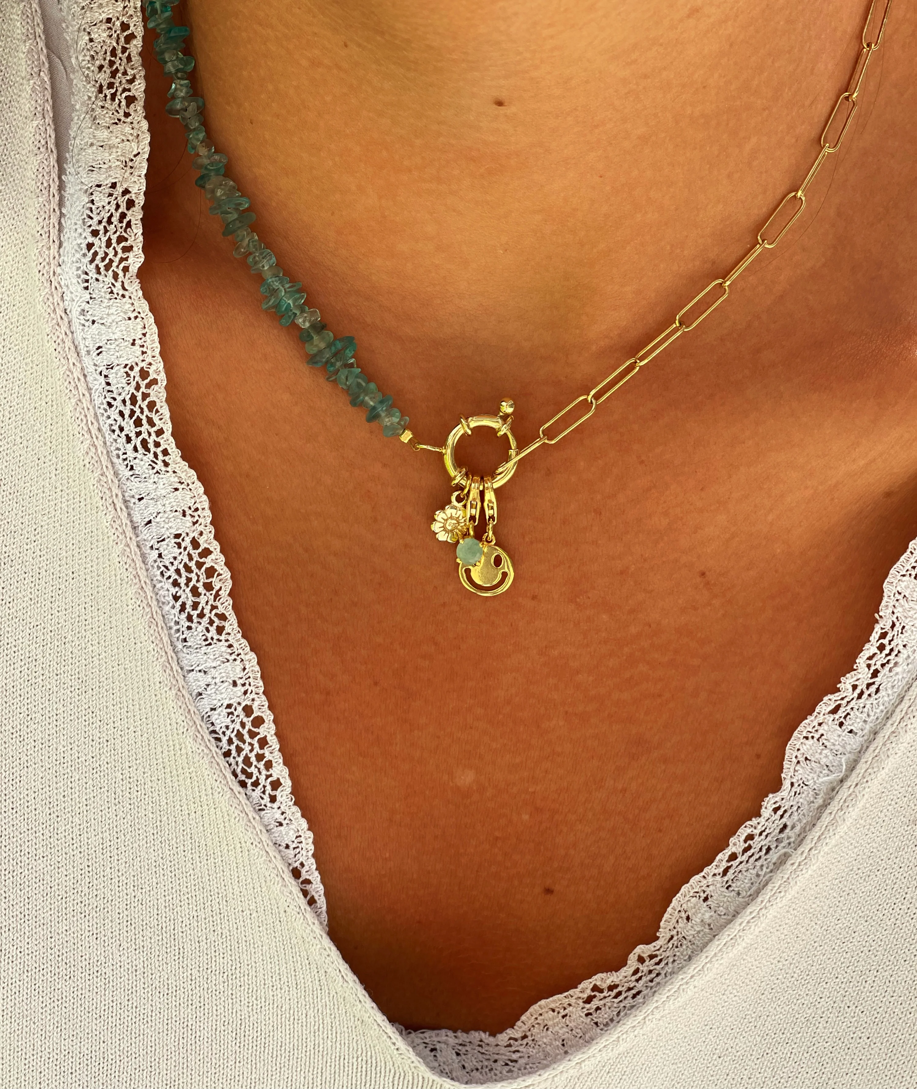 Collar Eternity mineral Irregular combinado