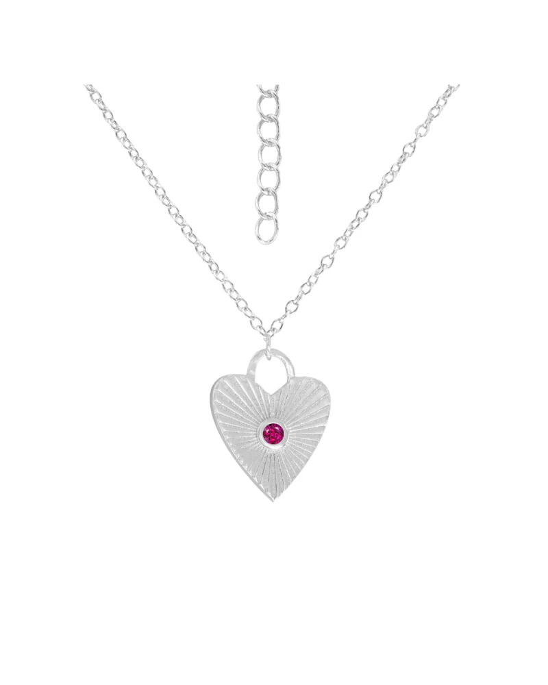 Collar Heart Pink Silver