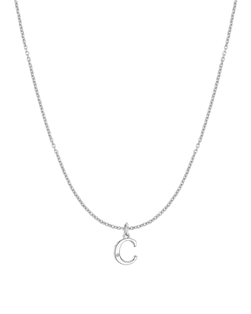 Collar inicial con circonita Silver - Image 4