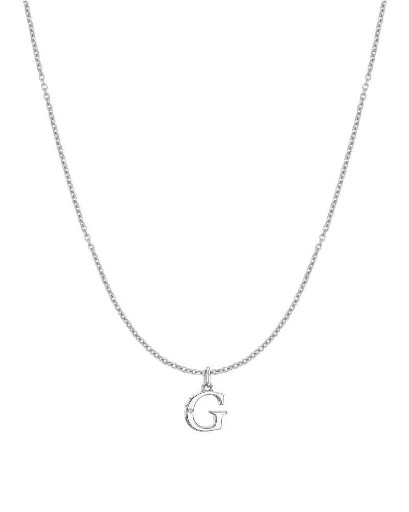 Collar inicial con circonita Silver - Image 8