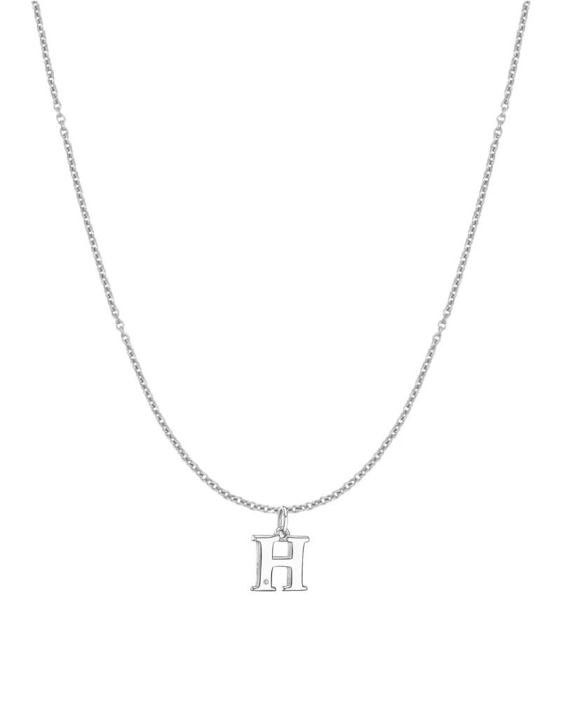 Collar inicial con circonita Silver - Image 9