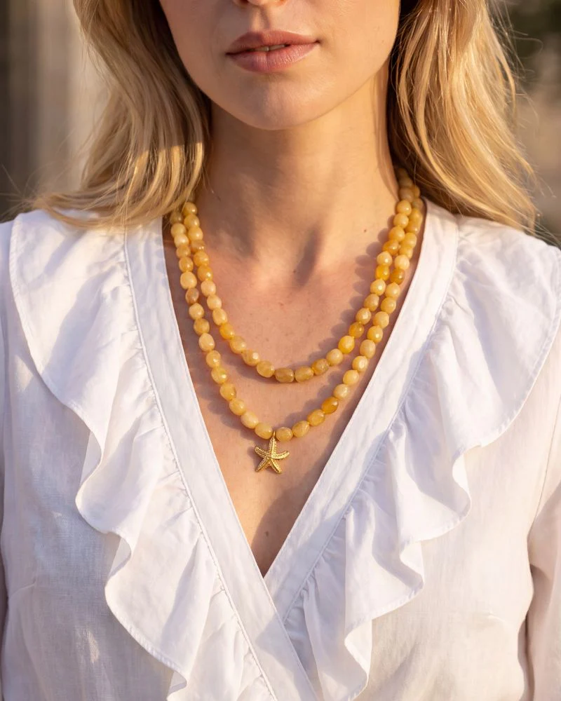 Collar Largo Jade Amarillo - Image 3