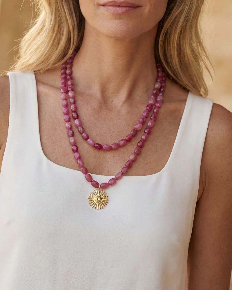 Collar Largo Jade Fucsia - Image 2