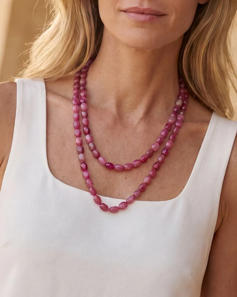Collar Largo Jade Fucsia - Image 4