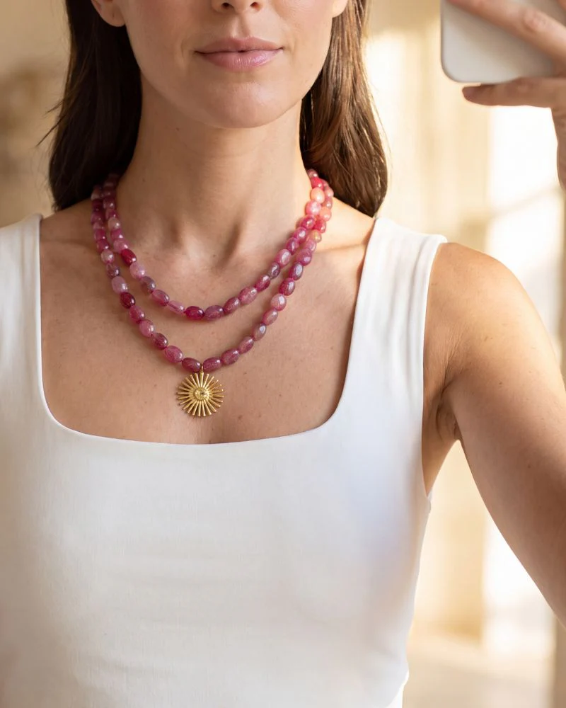 Collar Largo Jade Fucsia - Image 5