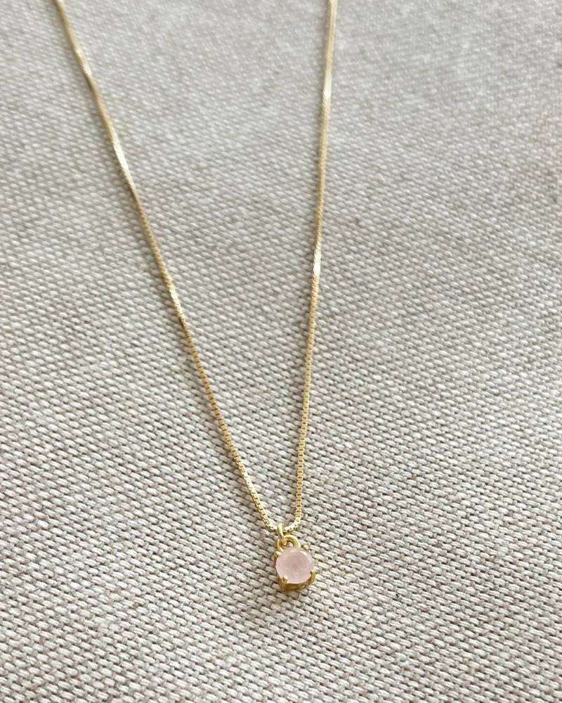Collar Lumiere Cuarzo rosa