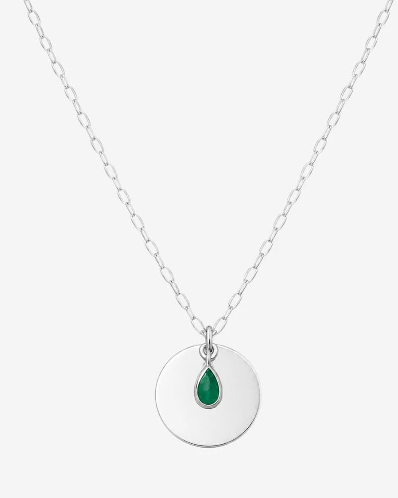 Collar nombres grabados con charm gota Silver - Image 2