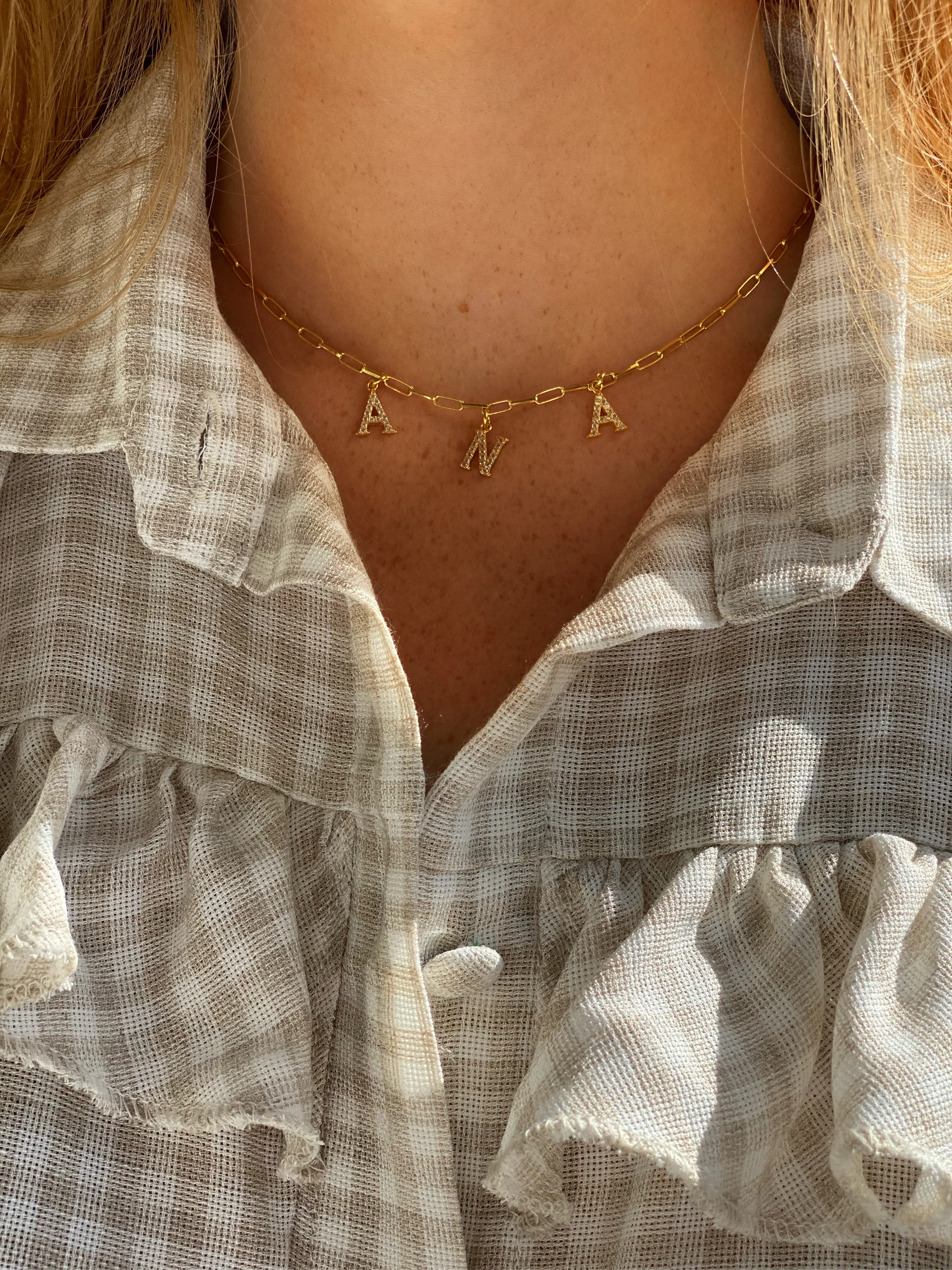 Collar personalizado inicial circonitas