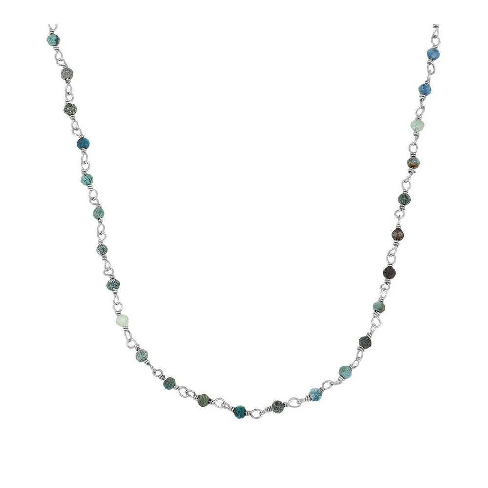 Collar rosario crisocolla Silver