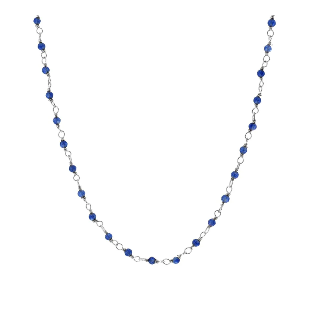 Collar rosario Jade azul silver