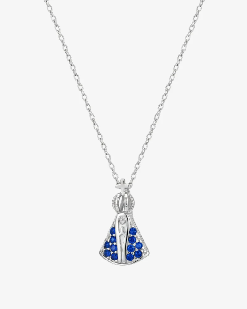 Collar Virgen del Pilar Circonitas Silver