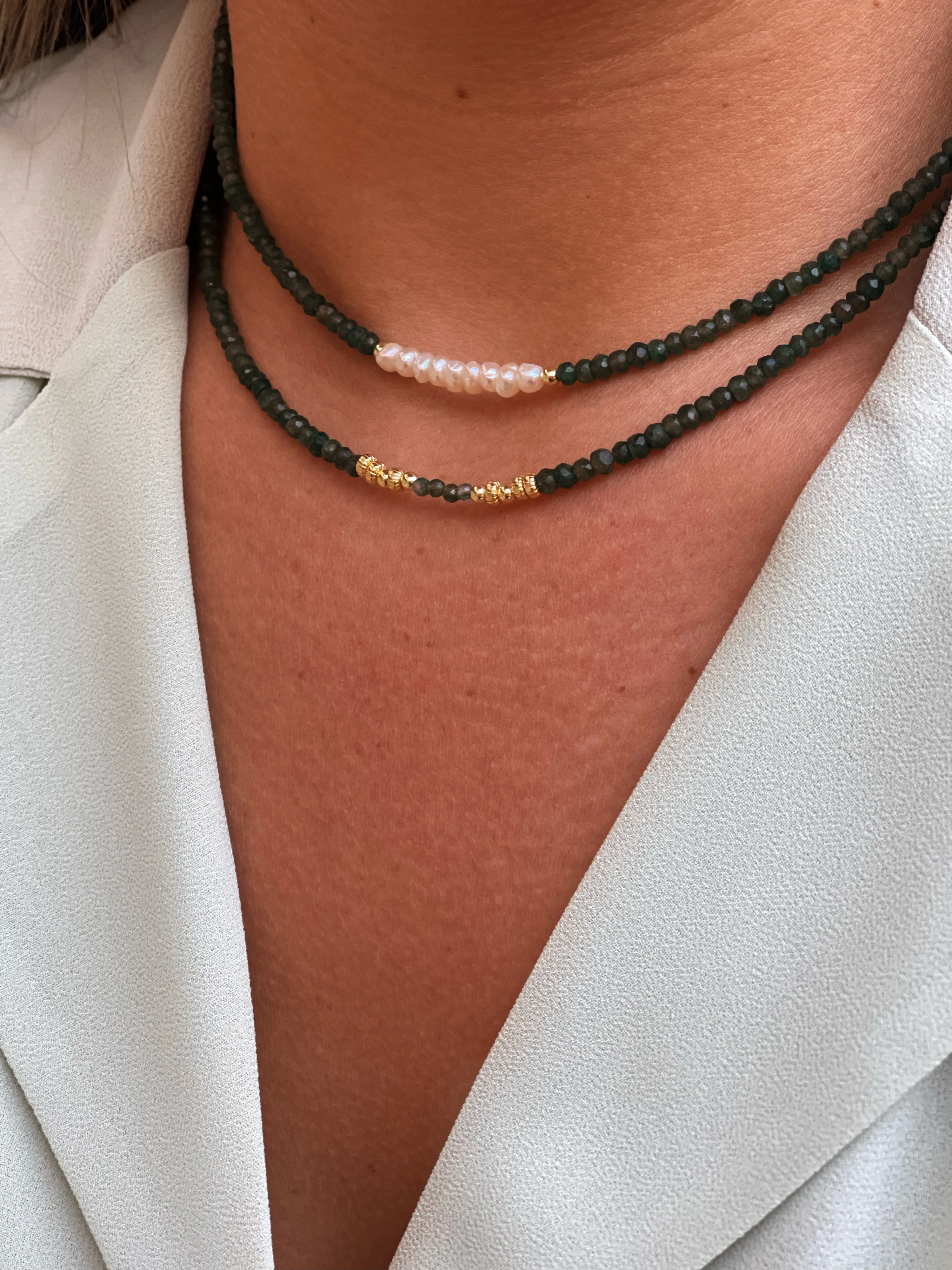 Conjunto Aventurina verde oscuro (opcional conjunto entero o por separado)