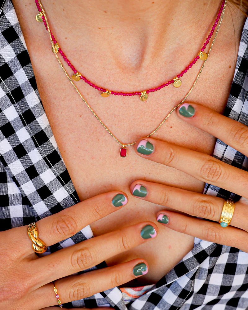 Conjunto Calcedonia fucsia (opcional conjunto o por separado)