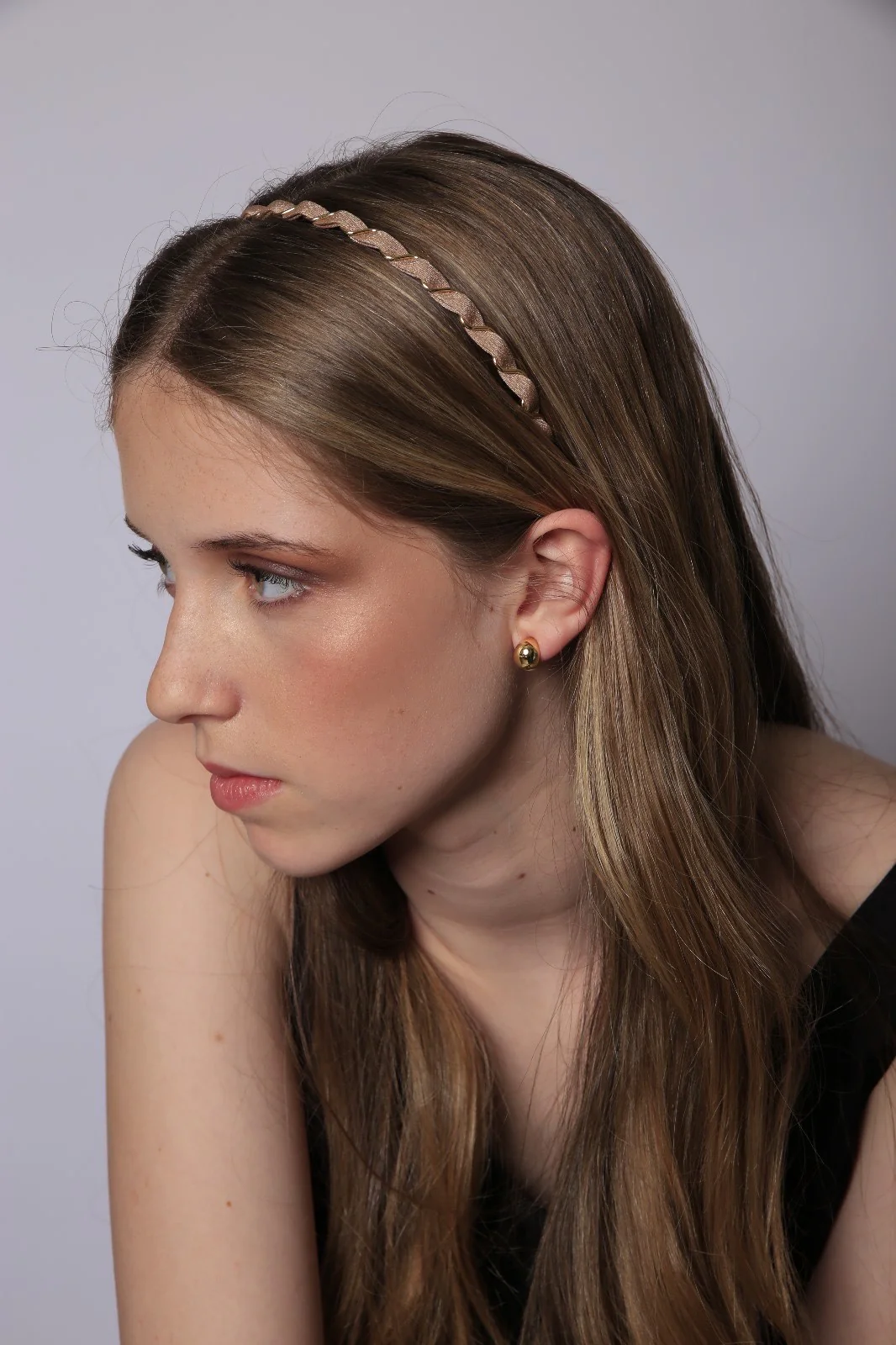 Diadema marrón trenzada - Image 3
