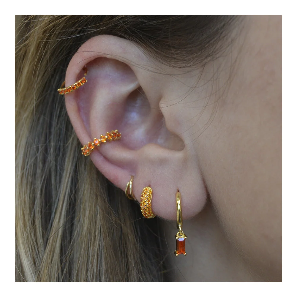 Earcuff shine Naranja Silver - Image 2