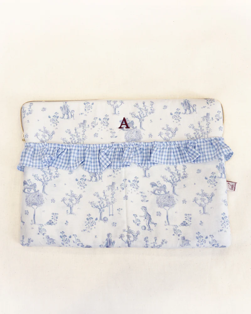 Funda personalizada Baby Toile de Jouy azul