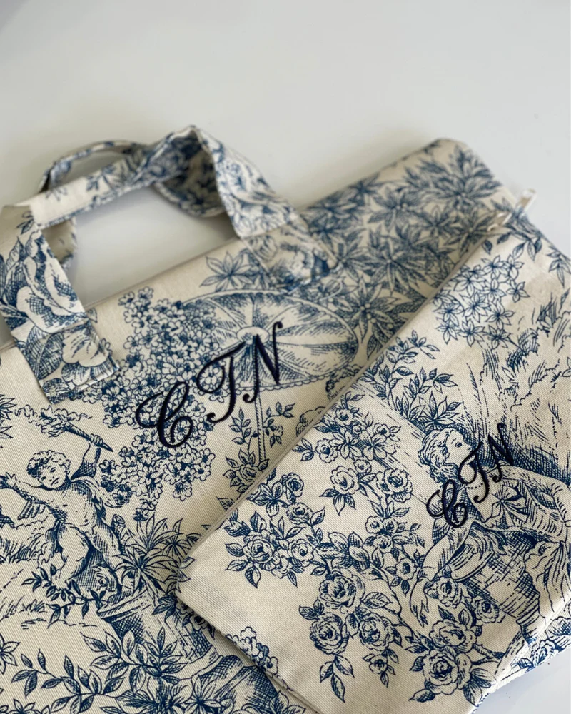 Funda personalizada Toile de jouy azul - Image 3