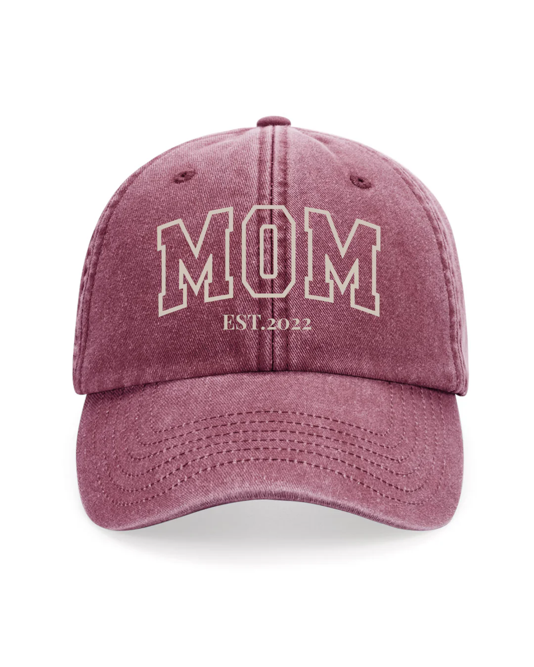 Gorra personalizada MOM letras gruesas granate