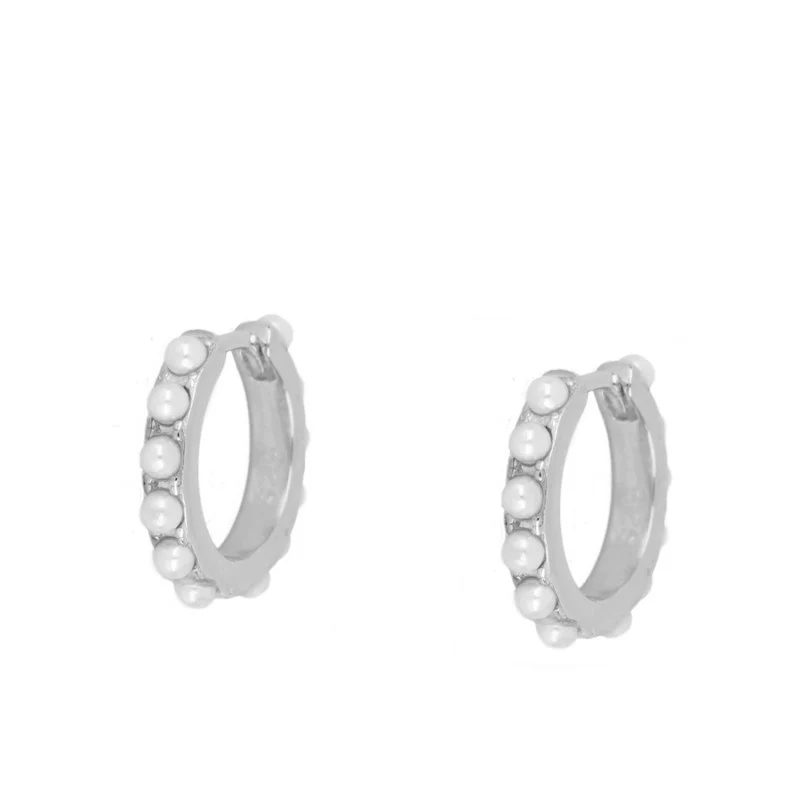MINI ARITOS PERLAS SILVER
