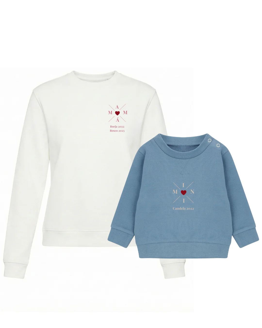 Pack Bebé y Mamá Sudaderas personalizadas Cross Mom (corazón) - Image 10