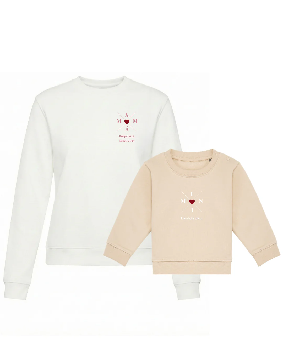 Pack Bebé y Mamá Sudaderas personalizadas Cross Mom (corazón) - Image 12