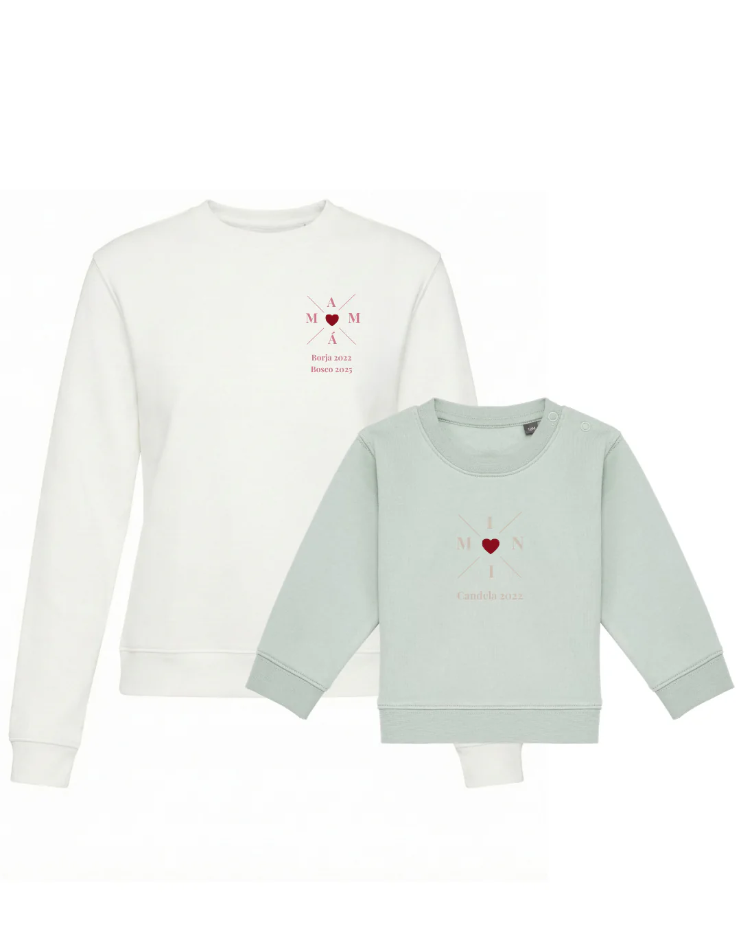 Pack Bebé y Mamá Sudaderas personalizadas Cross Mom (corazón) - Image 13