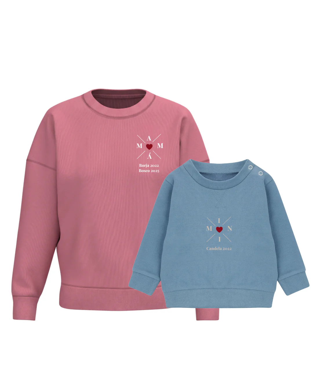 Pack Bebé y Mamá Sudaderas personalizadas Cross Mom (corazón) - Image 15