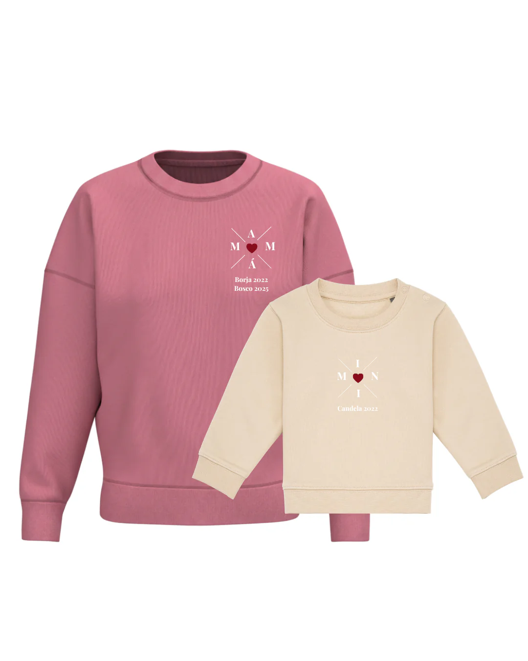 Pack Bebé y Mamá Sudaderas personalizadas Cross Mom (corazón) - Image 17