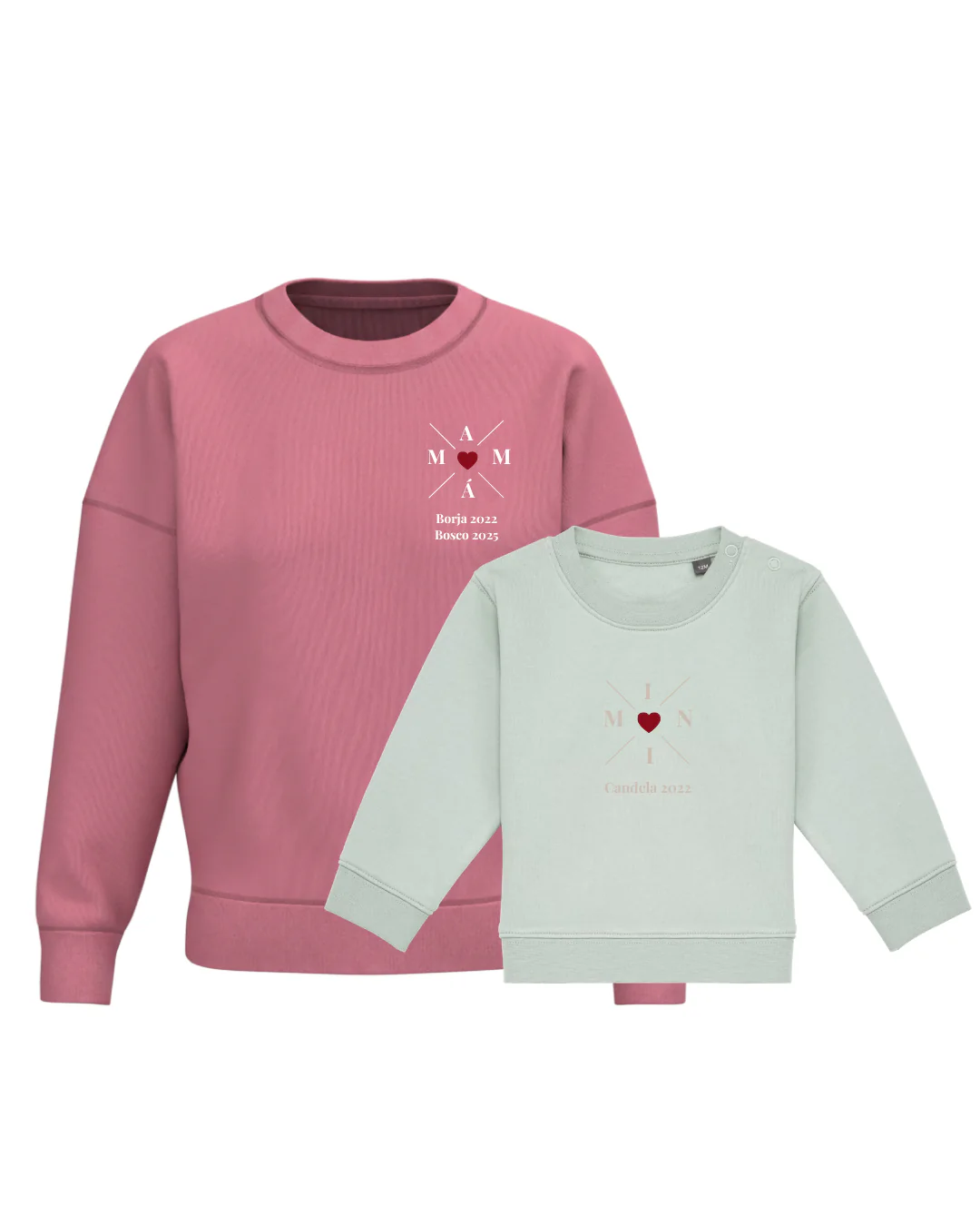 Pack Bebé y Mamá Sudaderas personalizadas Cross Mom (corazón) - Image 18