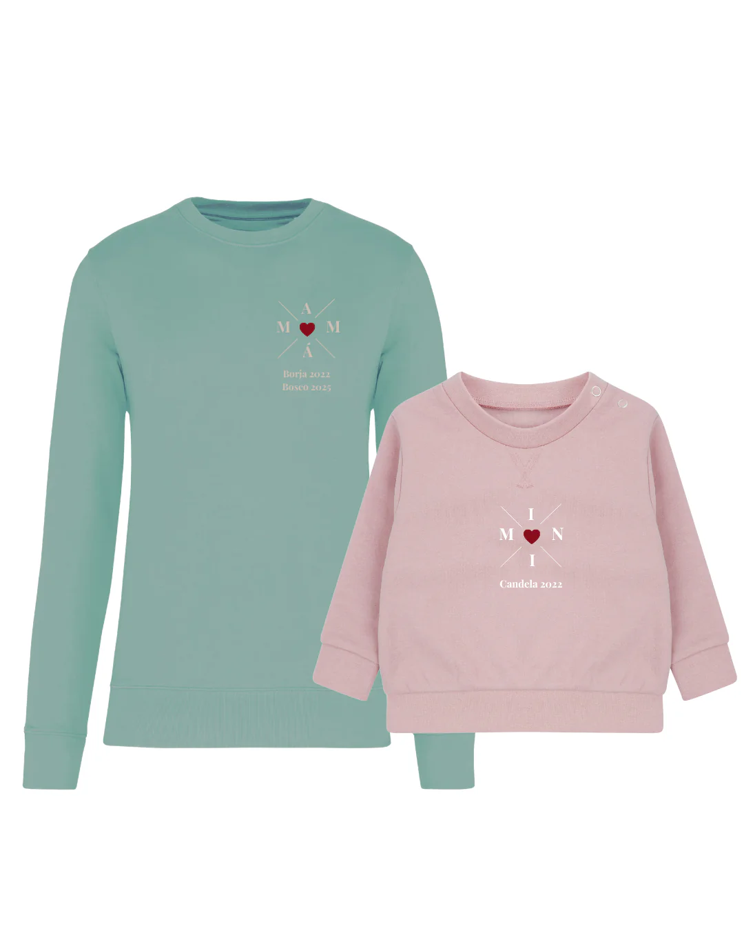 Pack Bebé y Mamá Sudaderas personalizadas Cross Mom (corazón) - Image 19