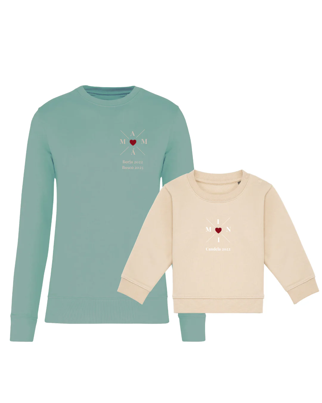 Pack Bebé y Mamá Sudaderas personalizadas Cross Mom (corazón) - Image 22